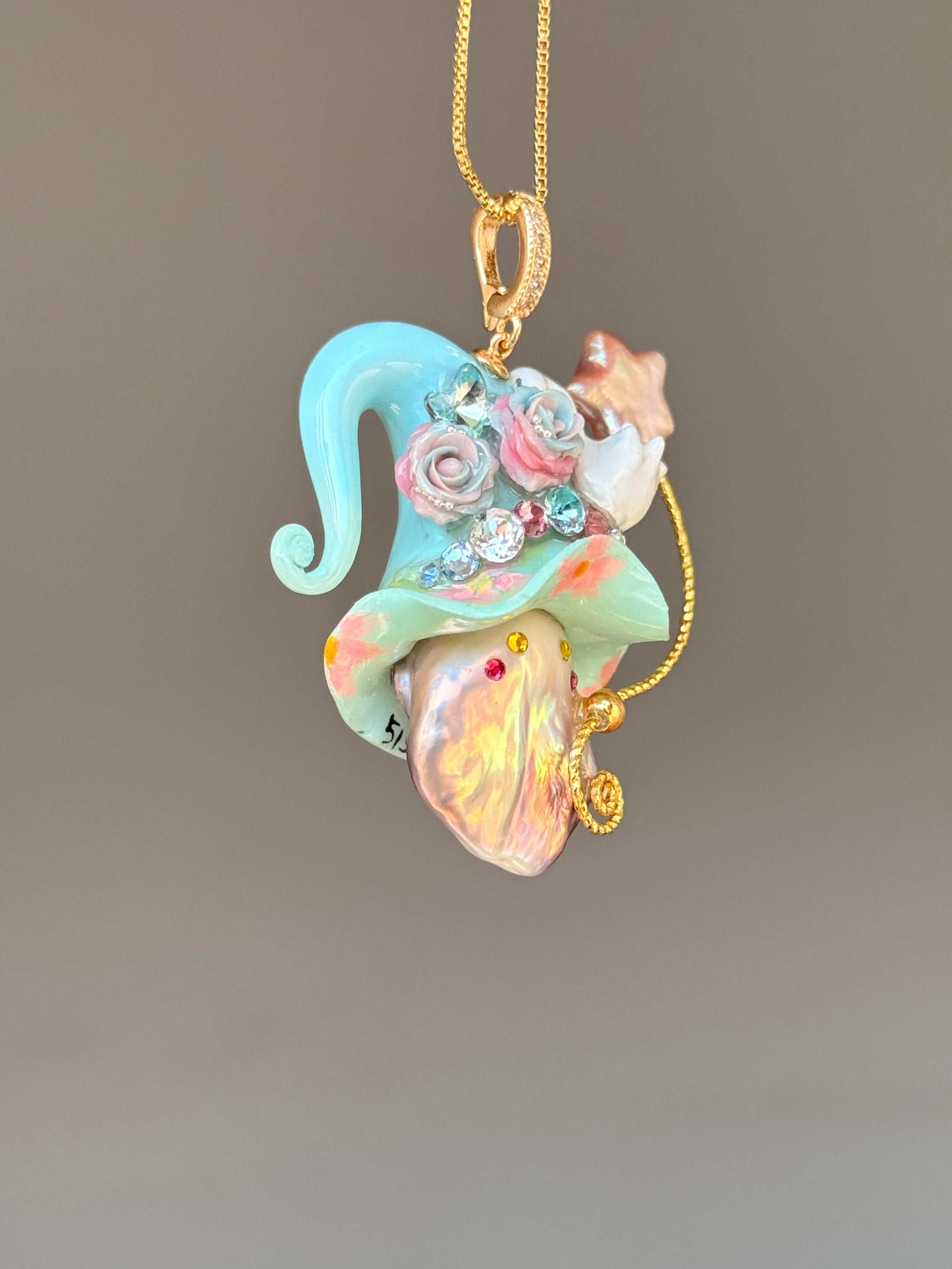 Blossom Swan Sprite Baroque Pearl Necklace SKU513P686