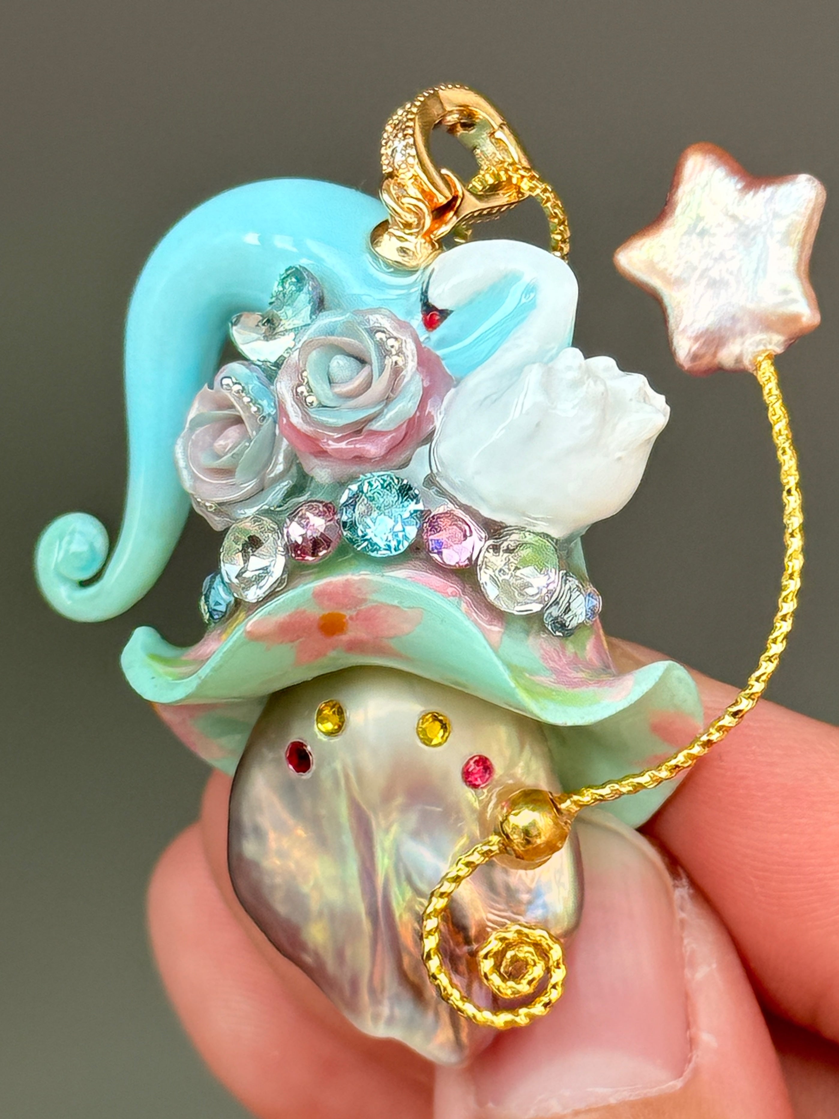 Blossom Swan Sprite Baroque Pearl Necklace SKU513P686