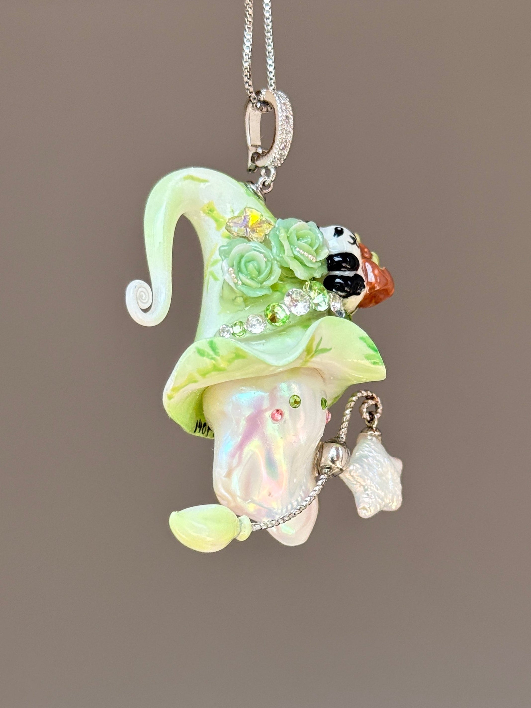 Bamboo Panda Sprite Baroque Pearl Necklace SKU140P124