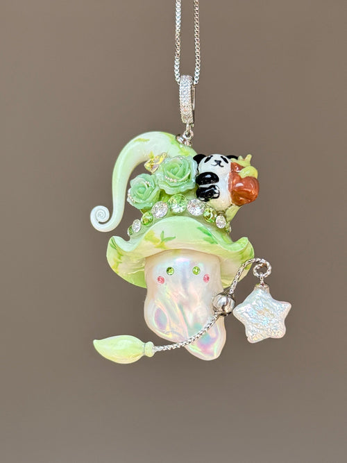 Bamboo Panda Sprite Baroque Pearl Necklace SKU140P124