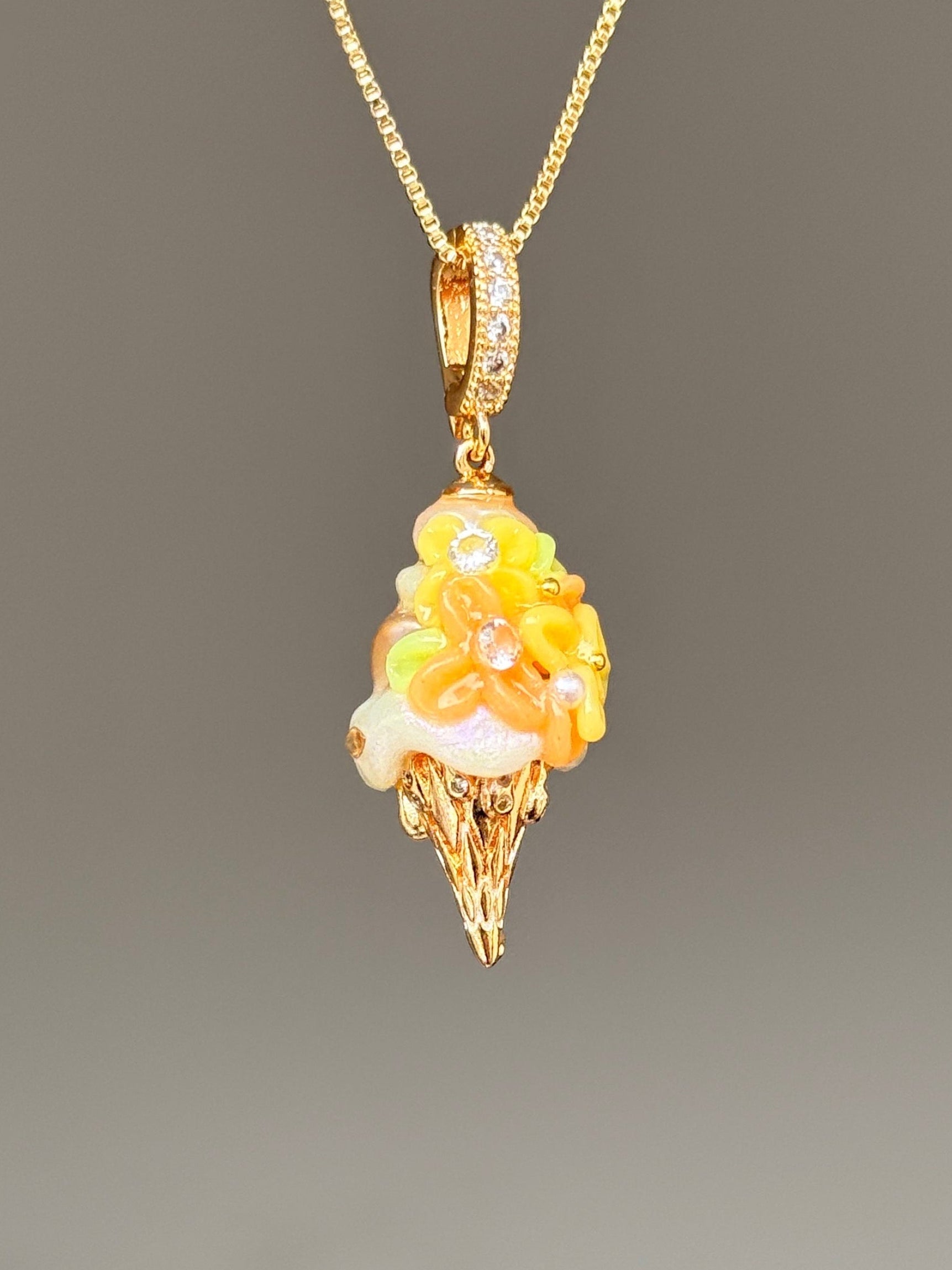 Orange Blossom Scoop Baroque Pearl Necklace SKUCR4