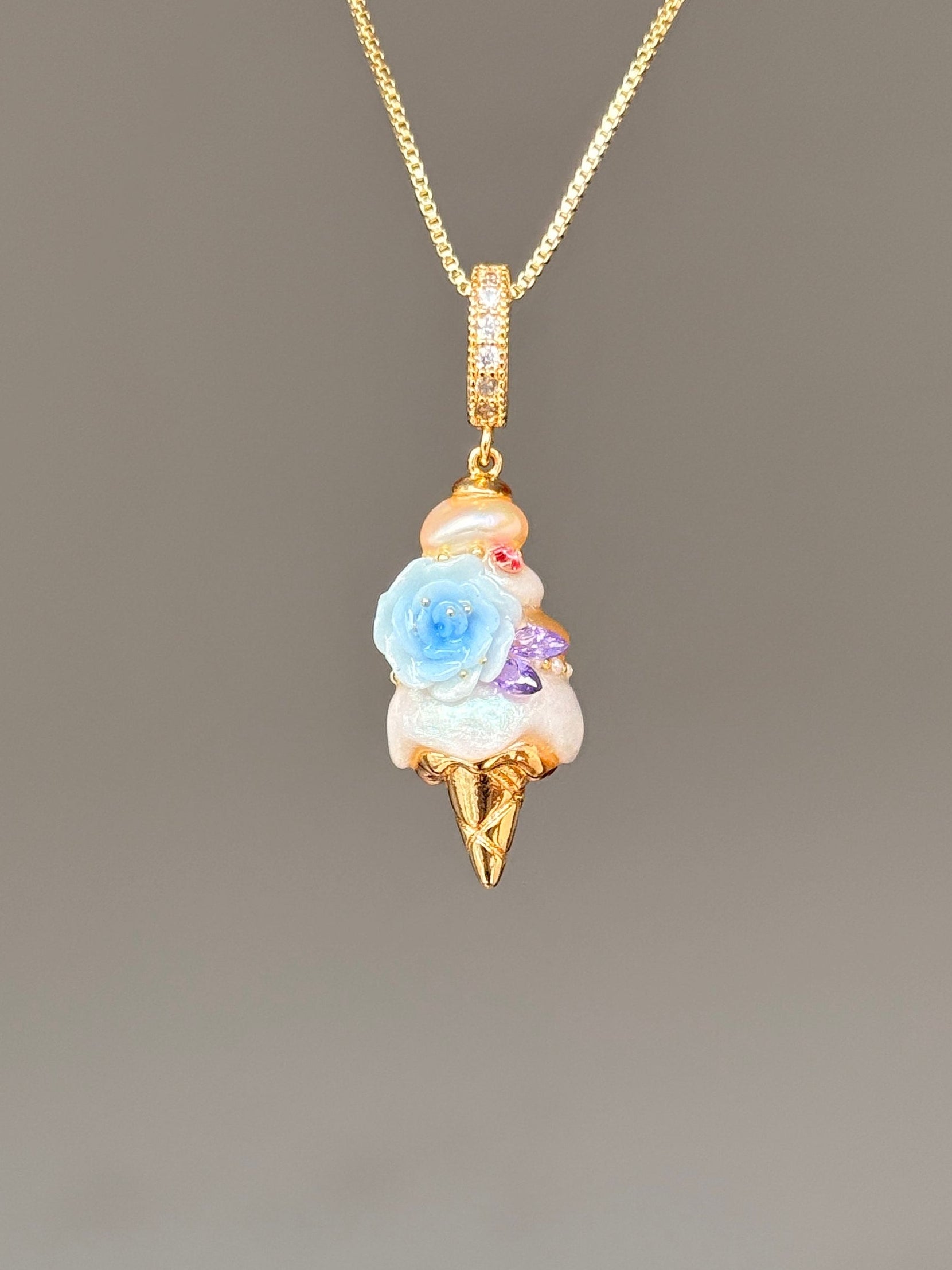Blue Petal Scoop Baroque Pearl Necklace SKUCR64