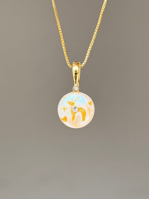 Prancing Fawn Button Baroque Pearl Necklace SKUO8