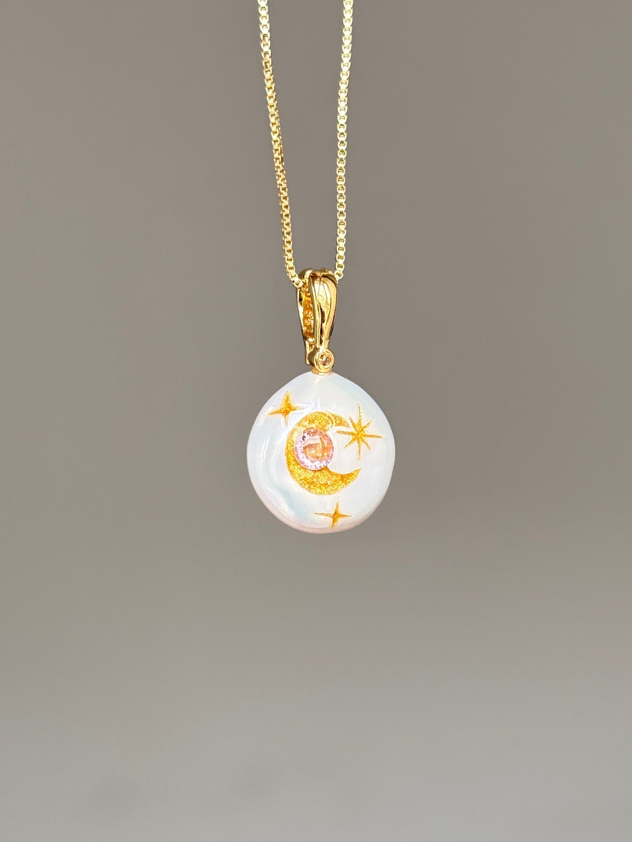 Moonwish Button Baroque Pearl Necklace SKUO9