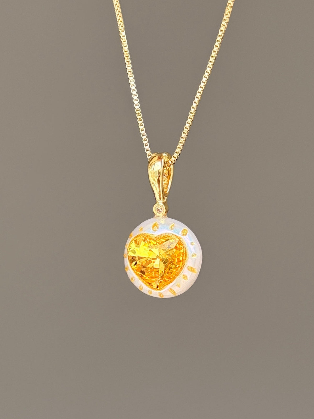 Golden Promise Button Baroque Pearl Necklace