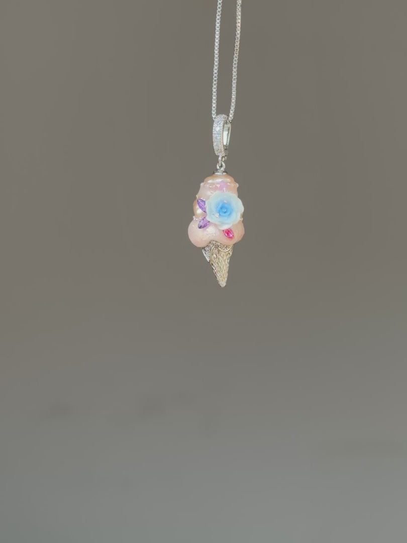 Pearl Blush Rose Scoop Baroque Pearl Necklace SKUCR66