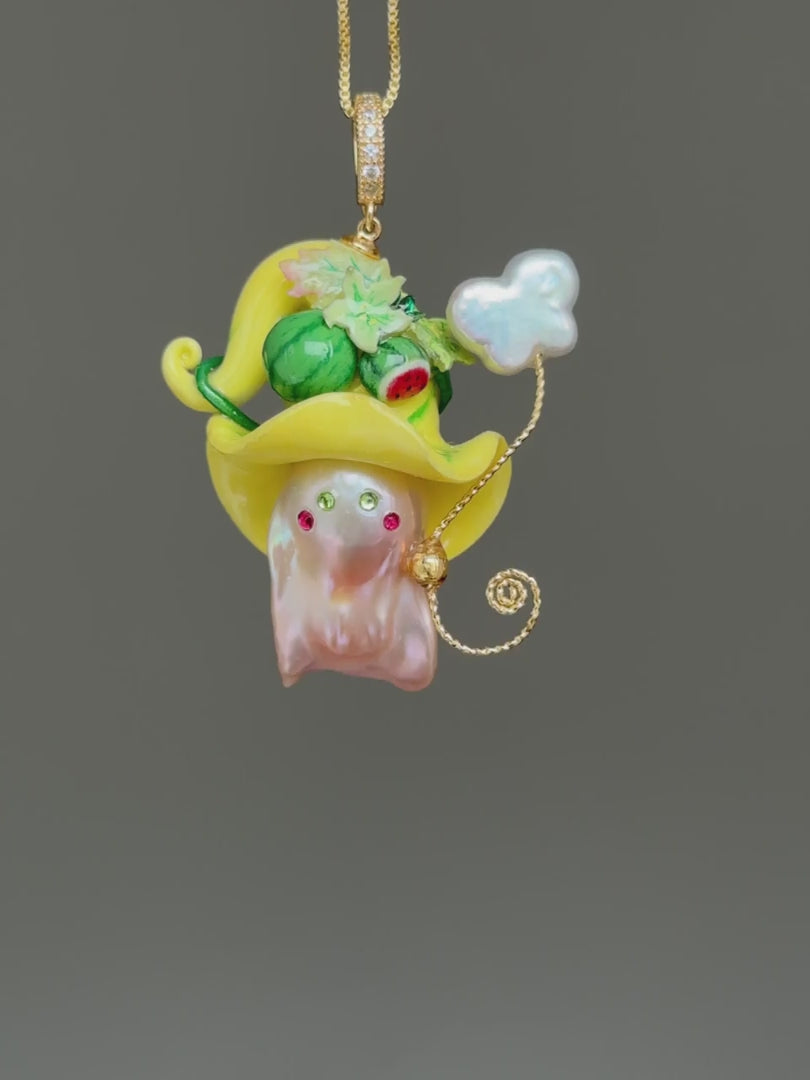 Watermelon Patch Sprite Baroque Pearl Necklace SKUE151