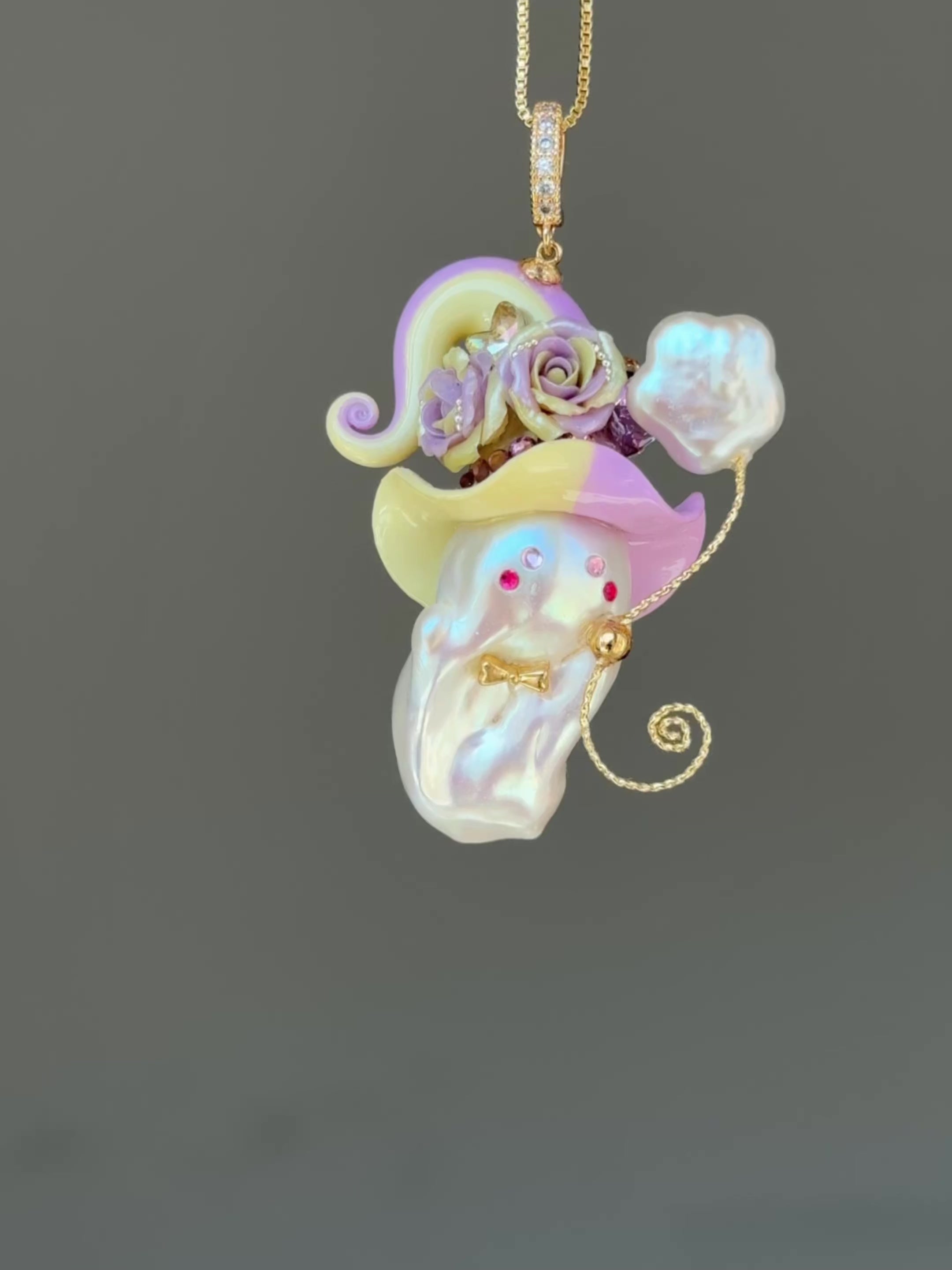 Lemon Lavender Colorblock Baroque Pearl Necklace SKUE1304