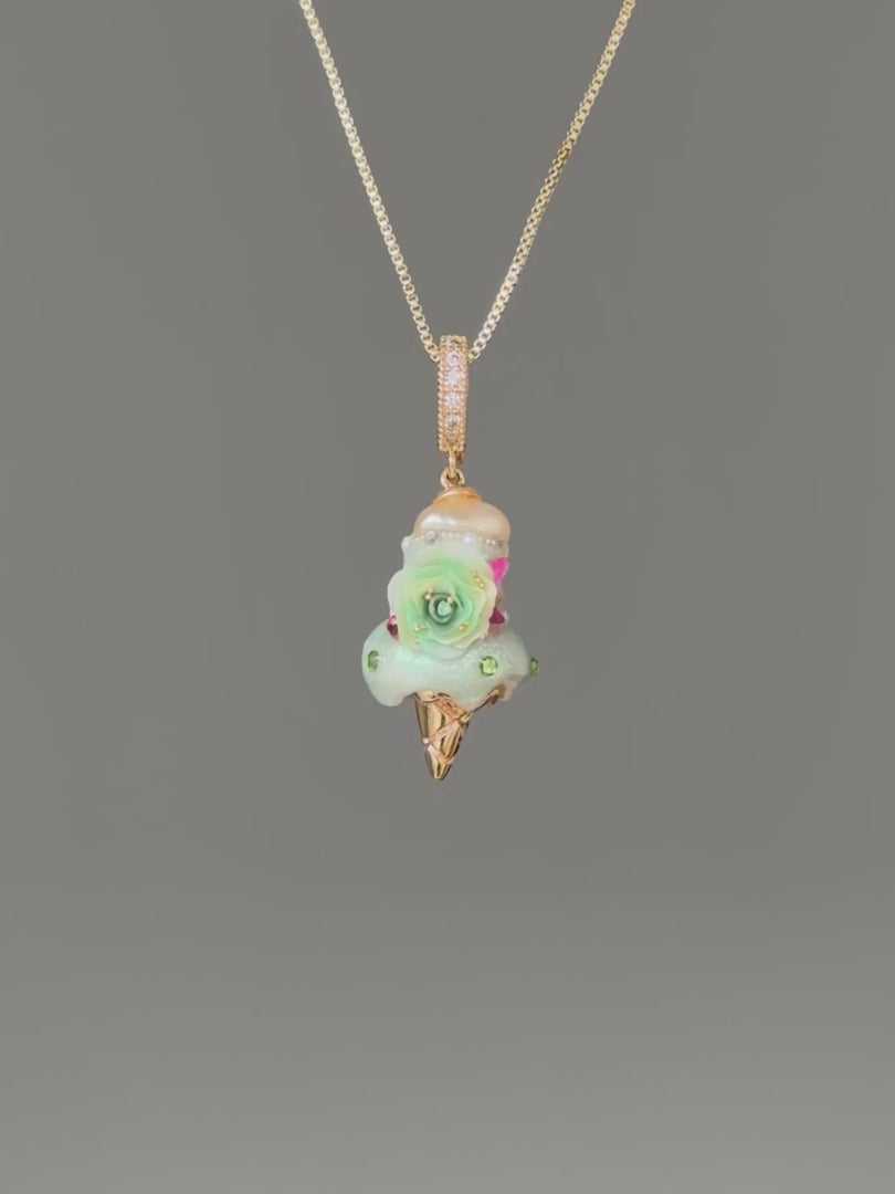 Mint Rose Scoop Baroque Pearl Necklace SKUCR50