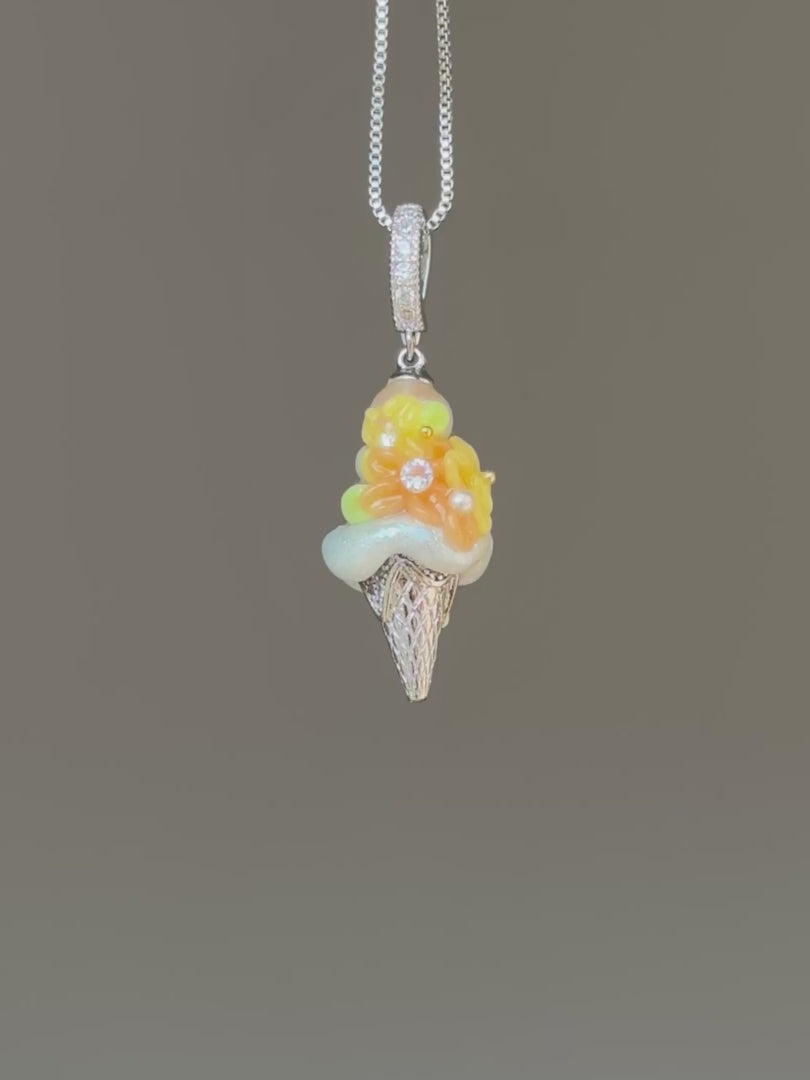 Citrus Bloom Scoop Baroque Pearl Necklace SKUCR9