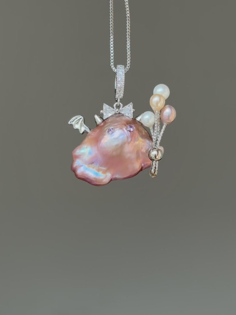Evil Wing Sprite Baroque Pearl Necklace SKU853P1058