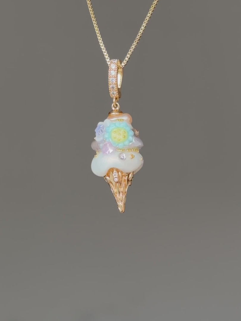 Blue Daisy Scoop Baroque Pearl Necklace SKUCR35