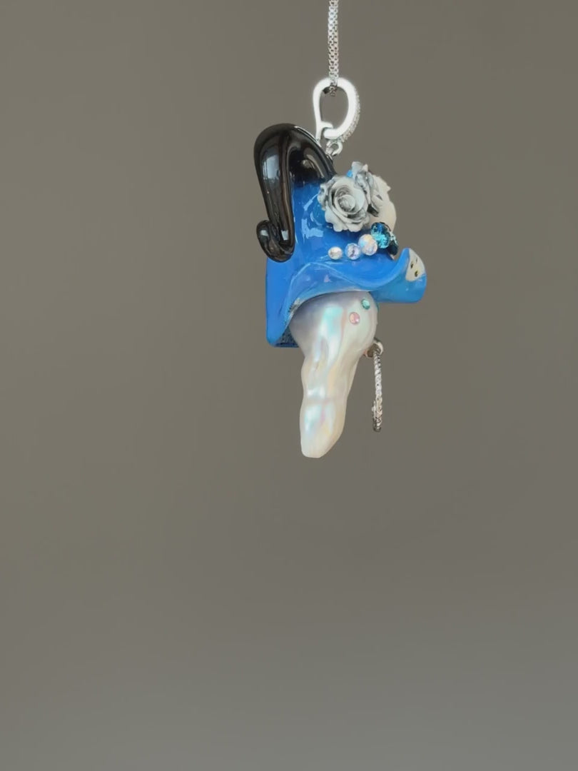 Moon Owl Witch Baroque Pearl Necklace SKUE1201