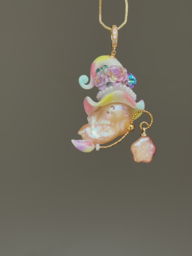 Rainbow Sherbet Sprite Baroque Pearl Necklace SKUE183