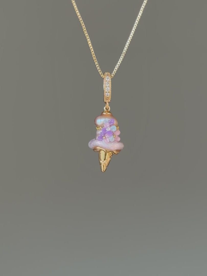 Lavender Candy Scoop Baroque Pearl Necklace SKUCR91