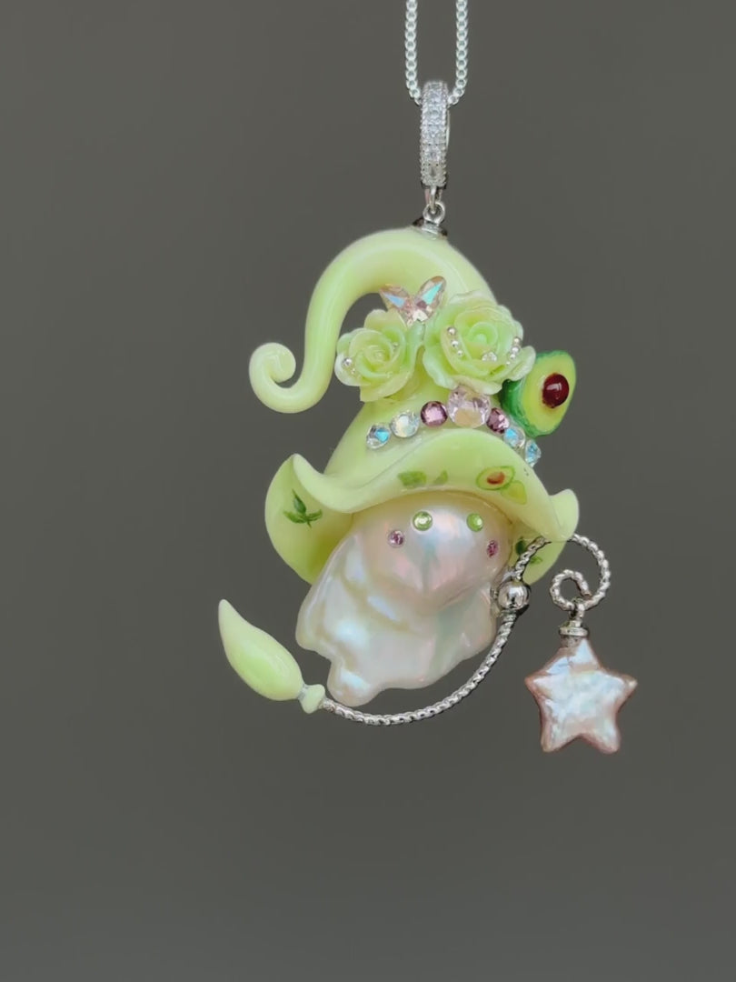 Avocado Sprite Baroque Pearl Necklace SKUE475