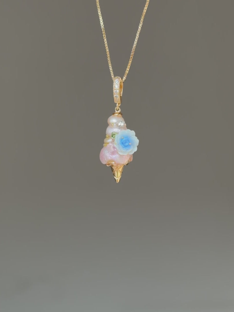 Blue Rose Scoop Baroque Pearl Necklace SKUCR61