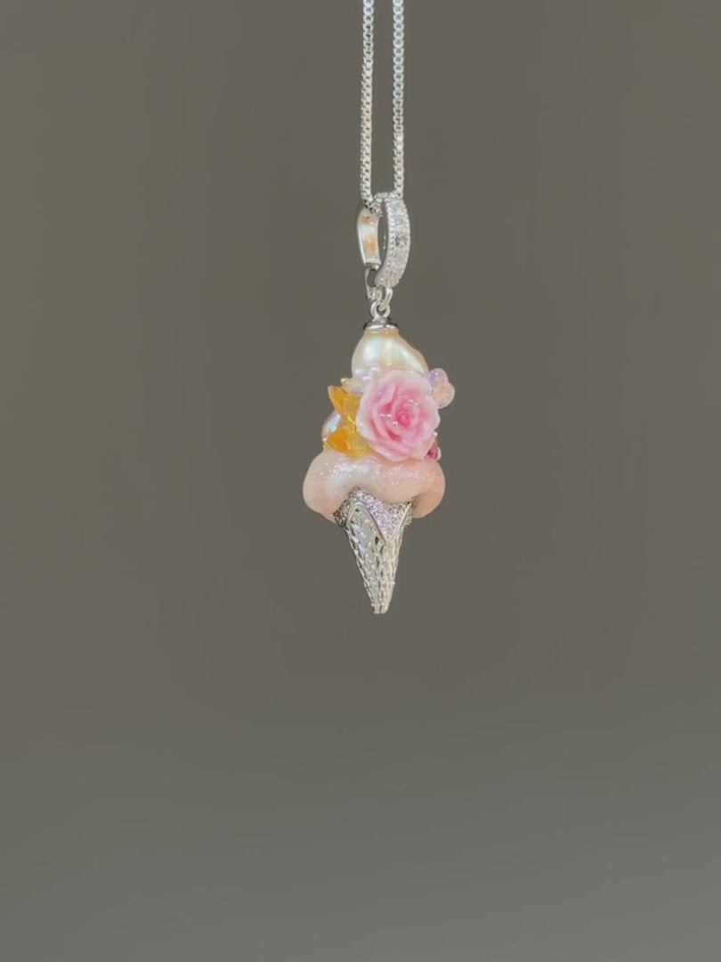 Blushing Rose Scoop Baroque Pearl Necklace SKUCR44