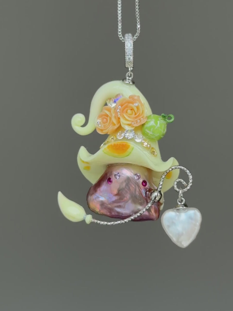 Cantaloupe Daydream Sprite Baroque Pearl Necklace SKU1009P1261