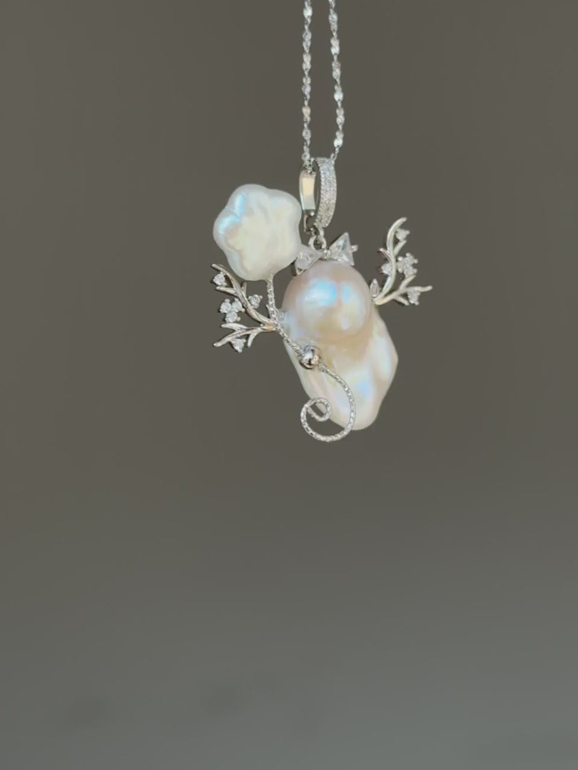 Branch Fairy Sprite Baroque Pearl Necklace SKUE1165