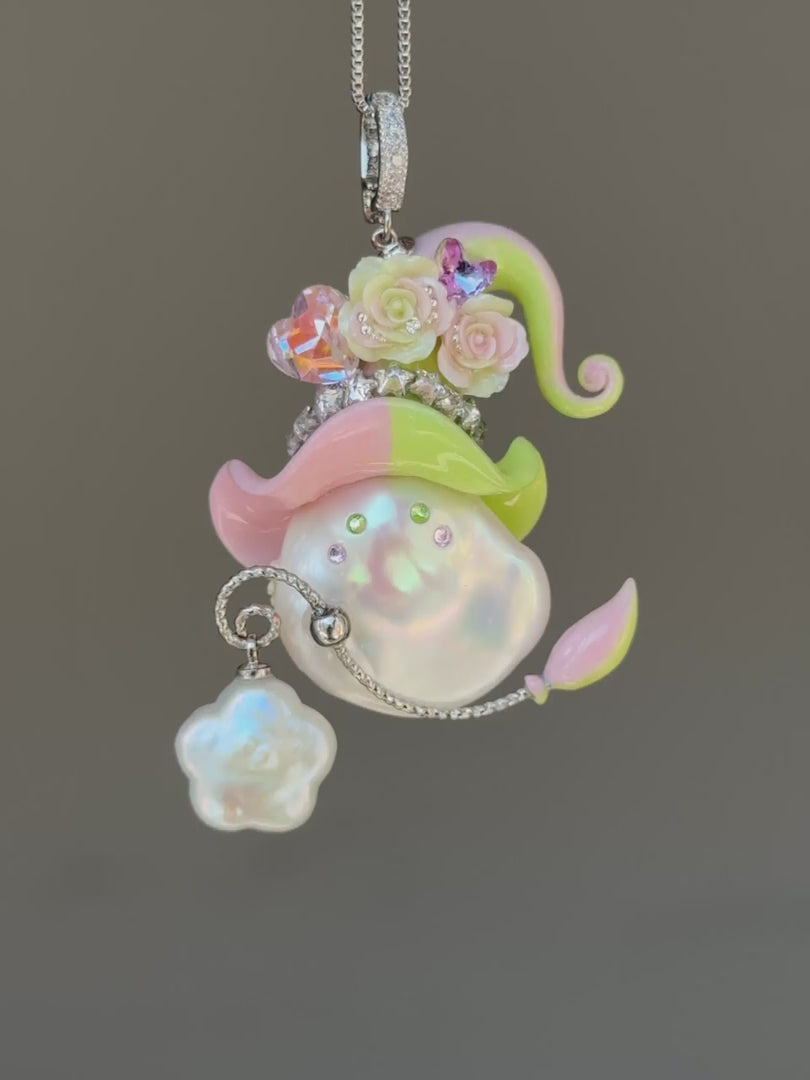 Lime Blush Colorblock Baroque Pearl Necklace SKUE452