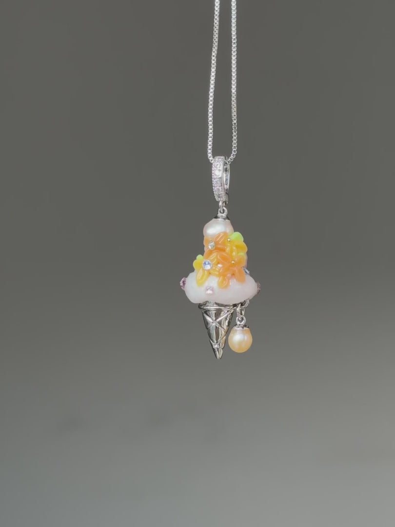 Golden Marigold Scoop Baroque Pearl Necklace SKUCR74