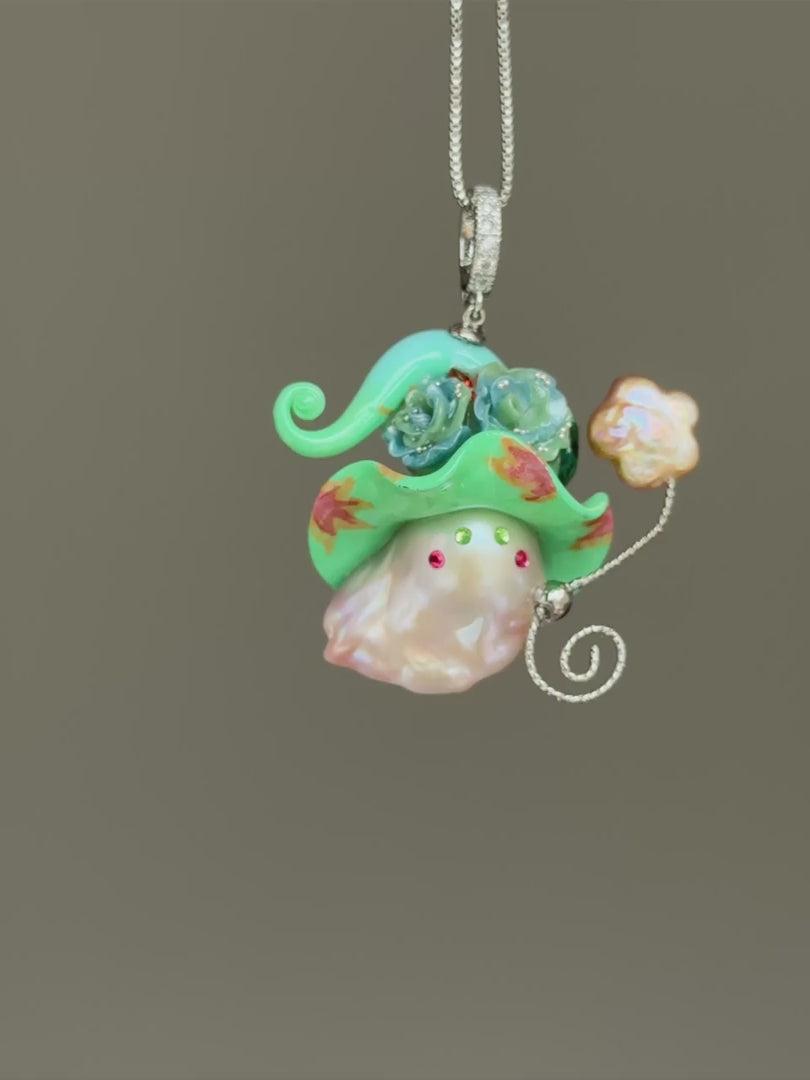 Parrot Garden Sprite Baroque Pearl Necklace SKUE307