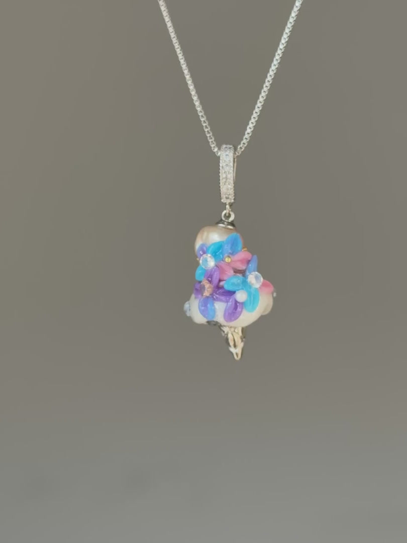 Blueberry Bloom Scoop Baroque Pearl Necklace SKUCR68