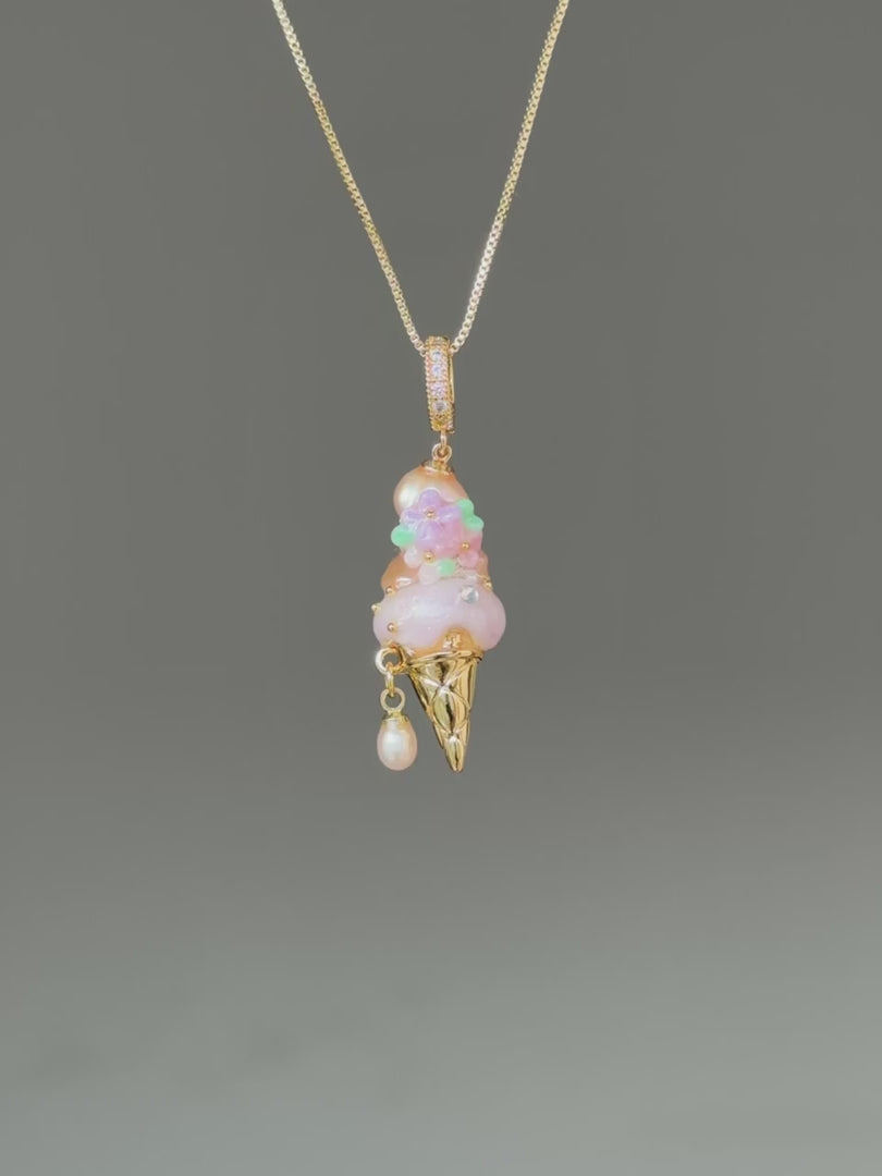 Blush Petal Scoop Baroque Pearl Necklace SKUCR36