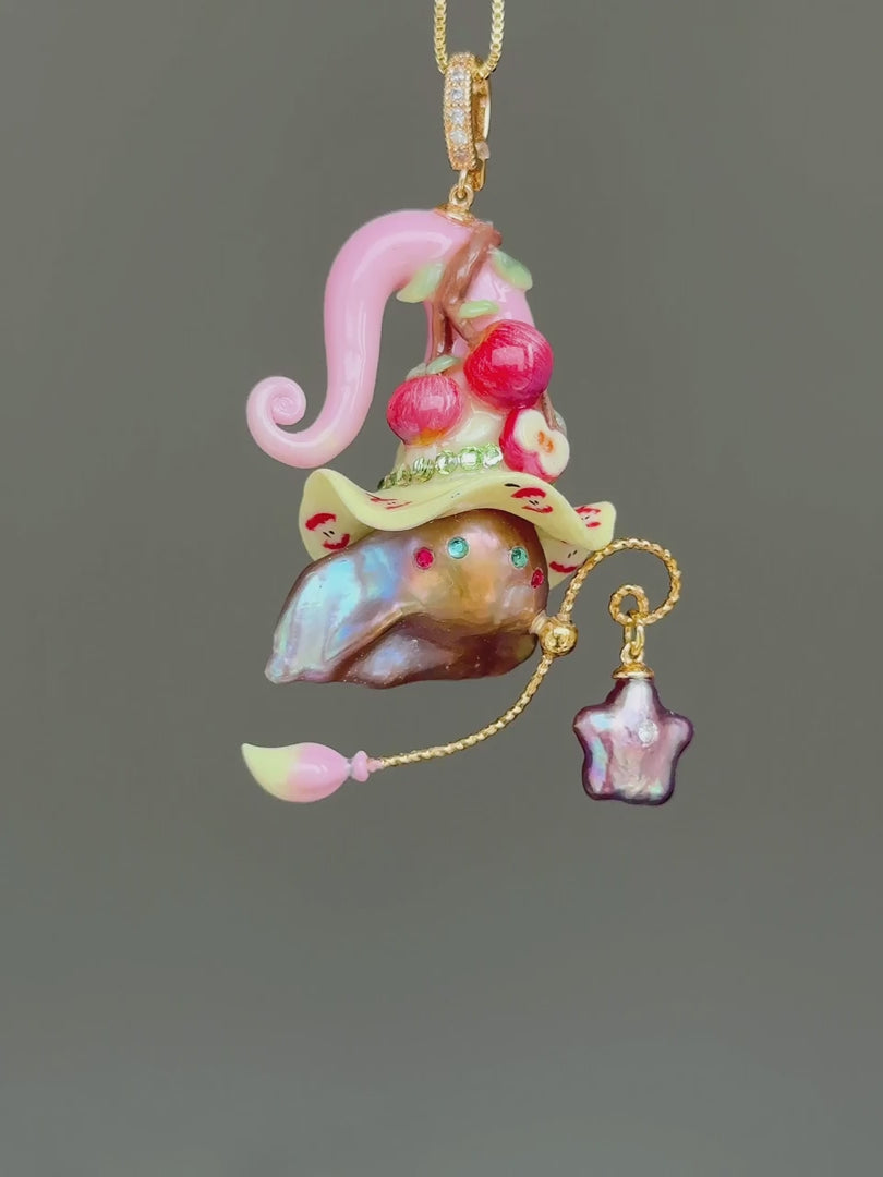 Apple Orchard Sprite Baroque Pearl Necklace SKUE1523
