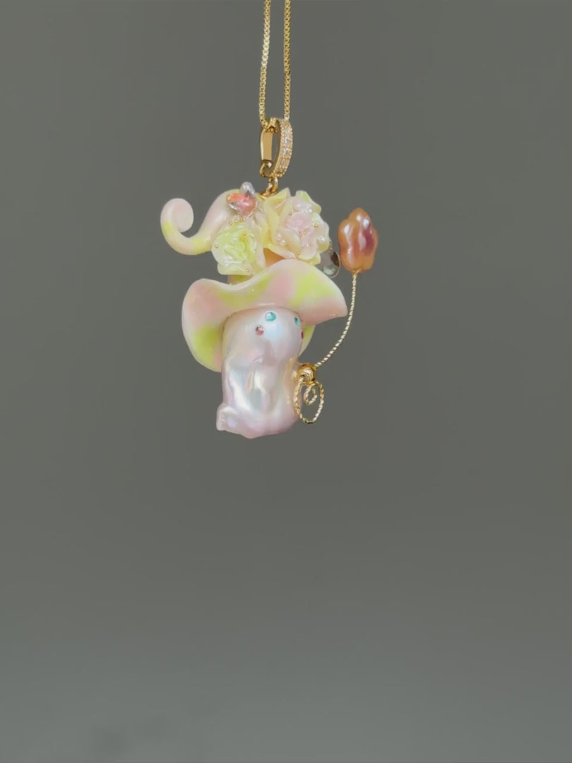Buttercream Bloom Sprite Baroque Pearl Necklace SKUE346
