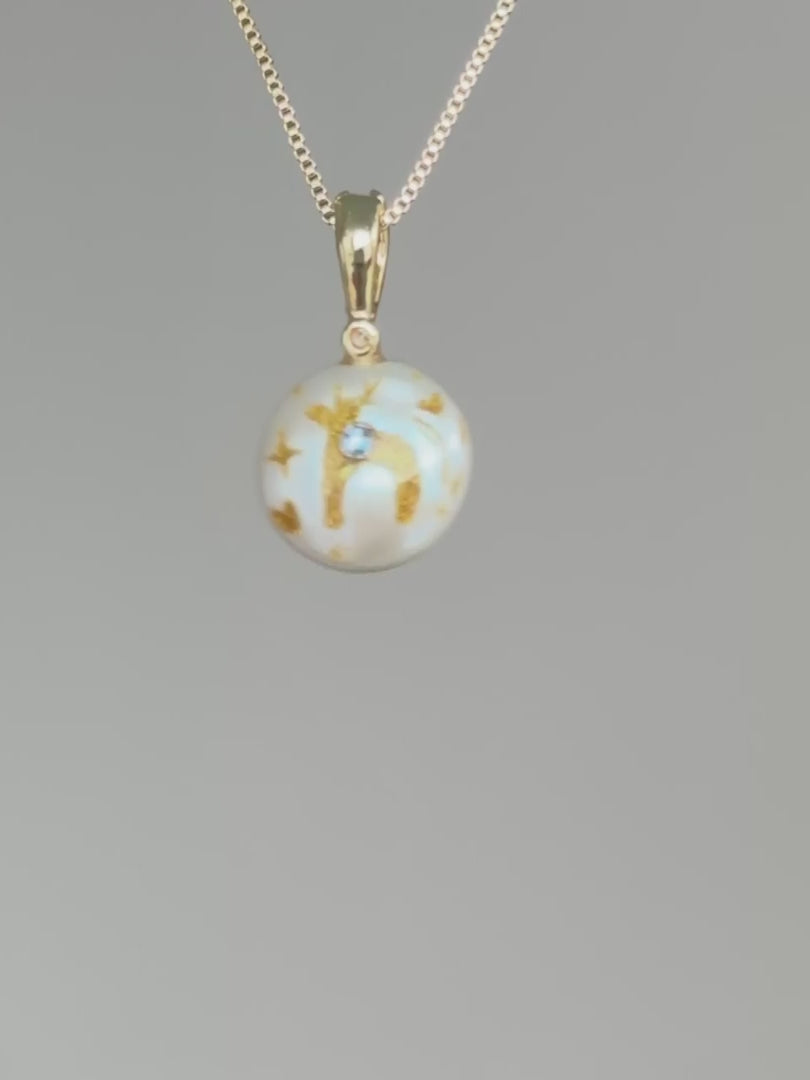 Prancing Fawn Button Baroque Pearl Necklace SKUO10