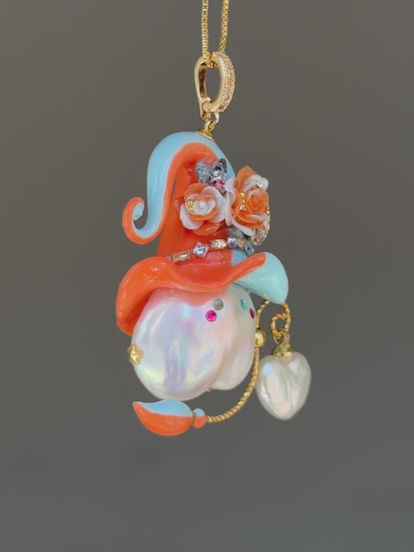 Sunset Sky Colorblock Baroque Pearl Necklace SKU1032P1589