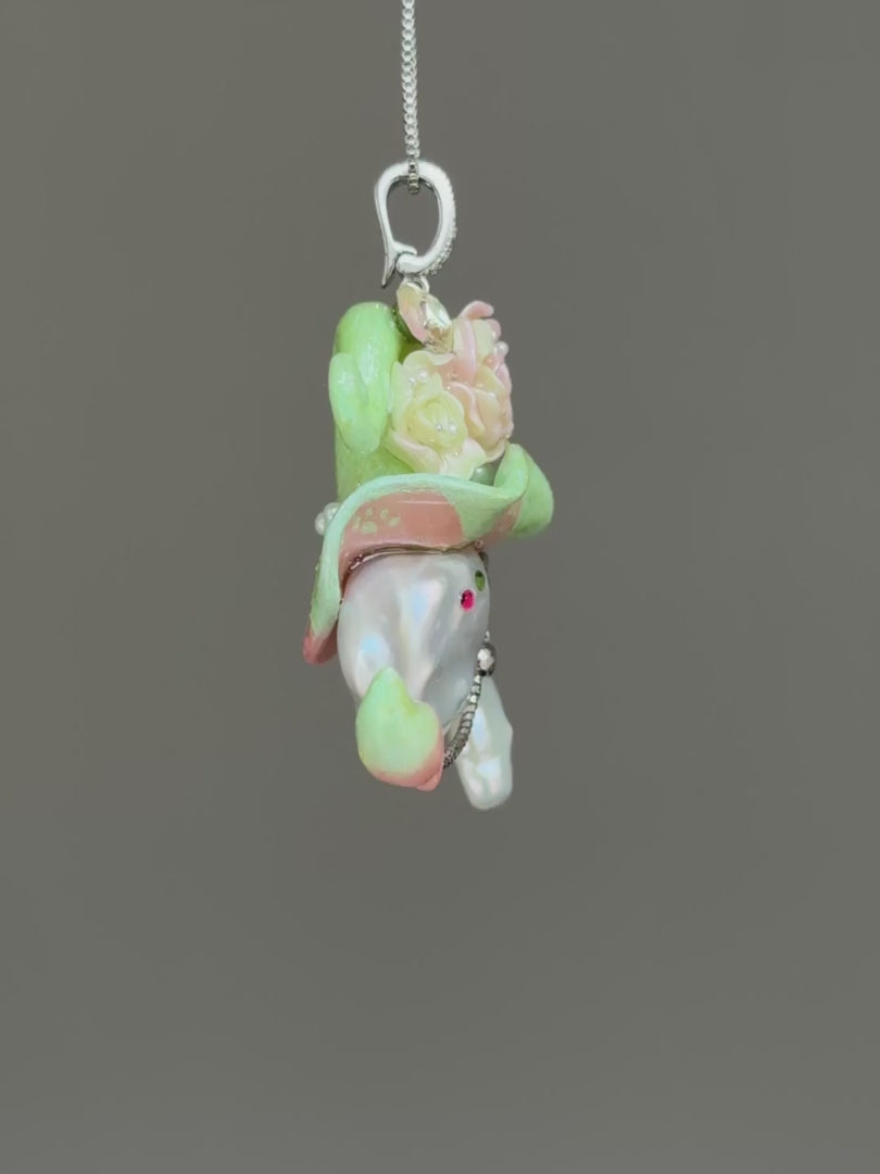 Pink Cat Baroque Pearl Necklace SKUE1375