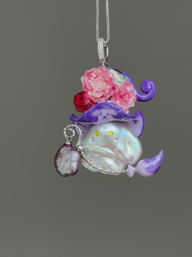 Violet Pup Bloom Baroque Pearl Necklace SKUE1403
