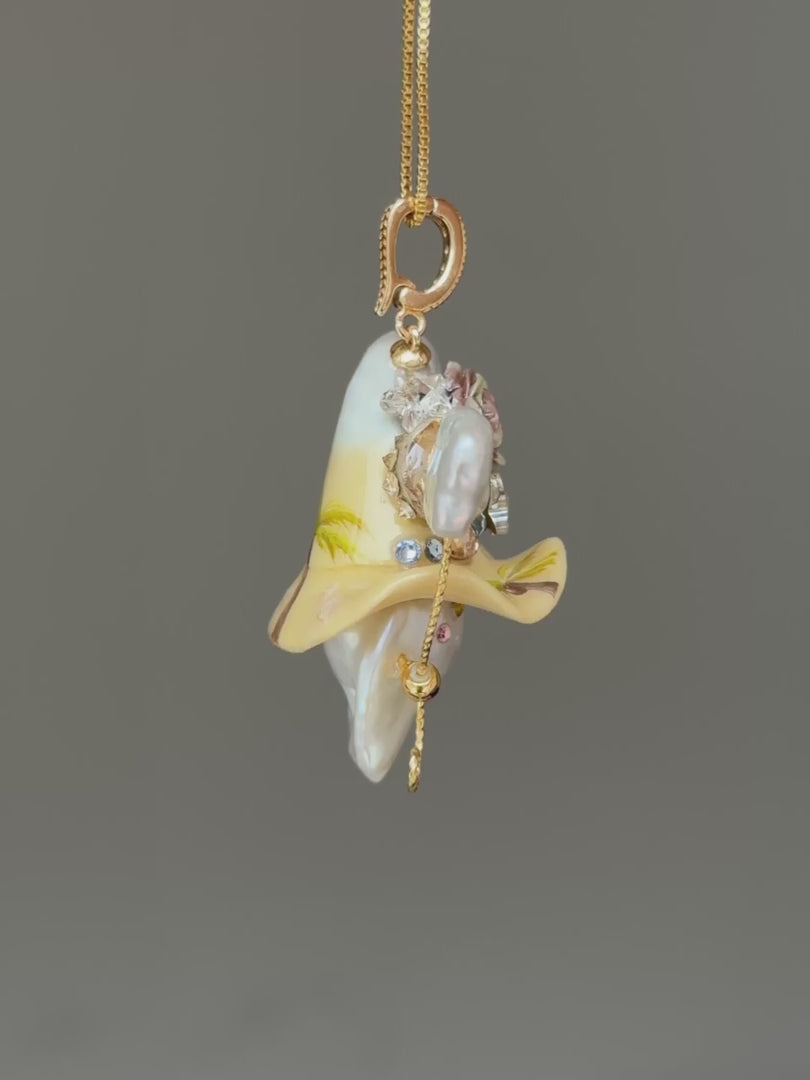 Coconut Cream Sprite Baroque Pearl Necklace SKUE1218
