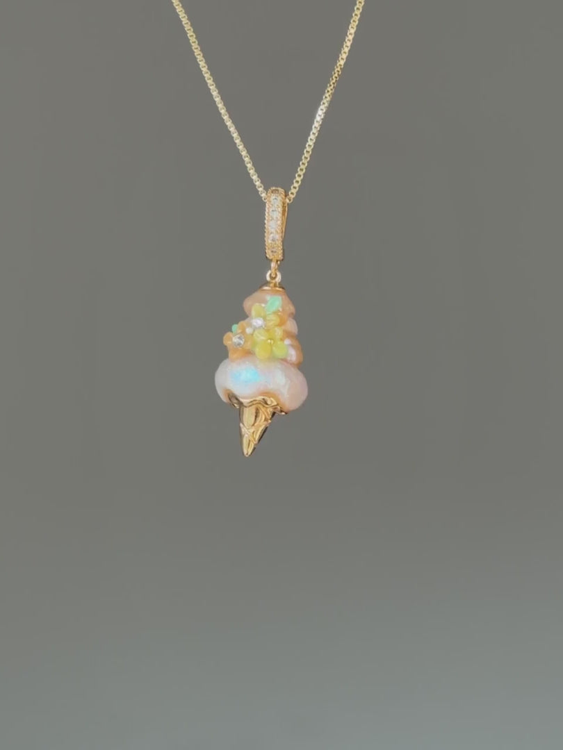 Golden Blossom Scoop Baroque Pearl Necklace SKUCR90