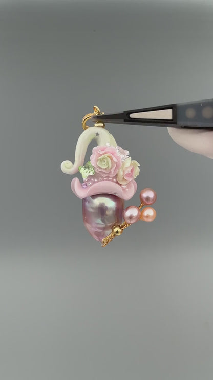 Hat Charms – Hand-Sculpted Mini Hat Pearl Necklace