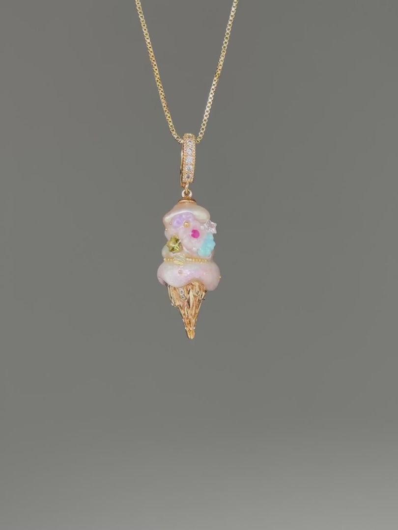 Pastel Stardust Scoop Baroque Pearl Necklace SKUCR40