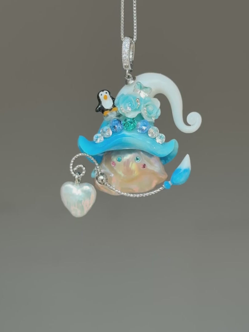 Arctic Penguin Sprite Baroque Pearl Necklace SKU1011P1269