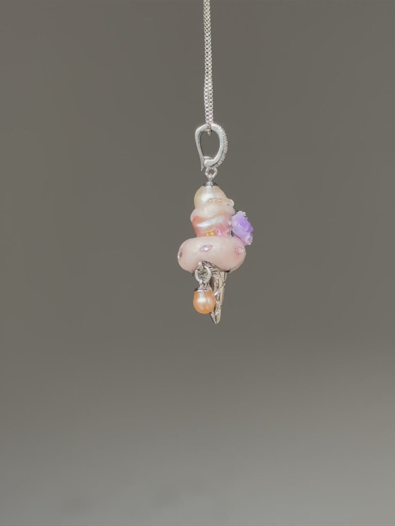 Lavender Pearl Drop Scoop Baroque Pearl Necklace SKUCR78