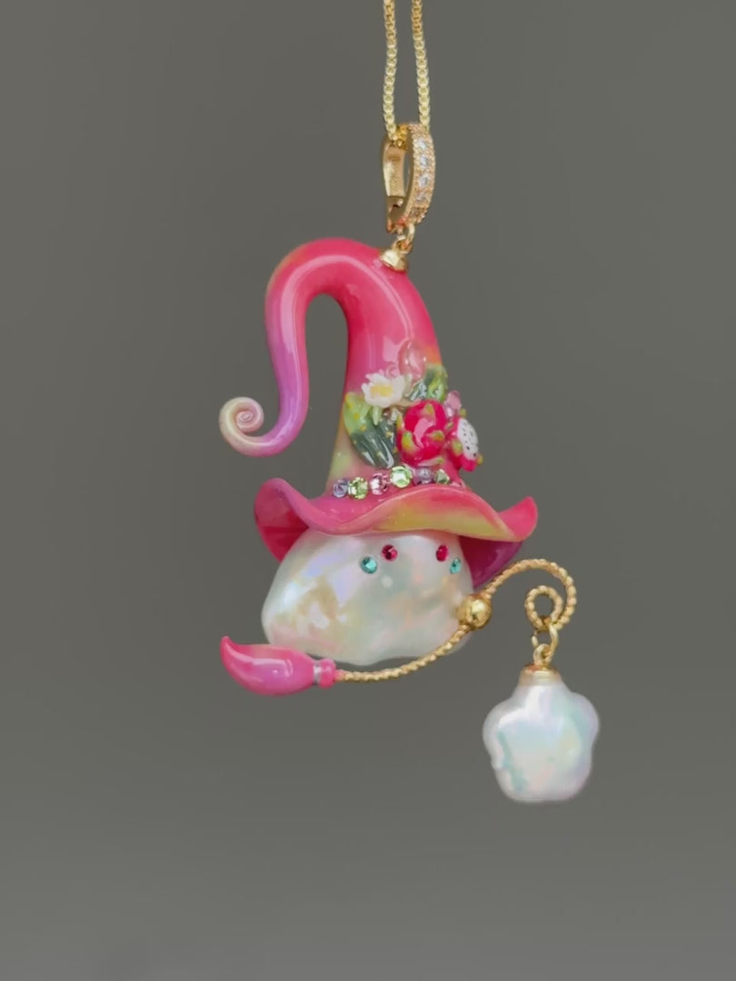 Dragon Fruit Witch Baroque Pearl Necklace SKUE465