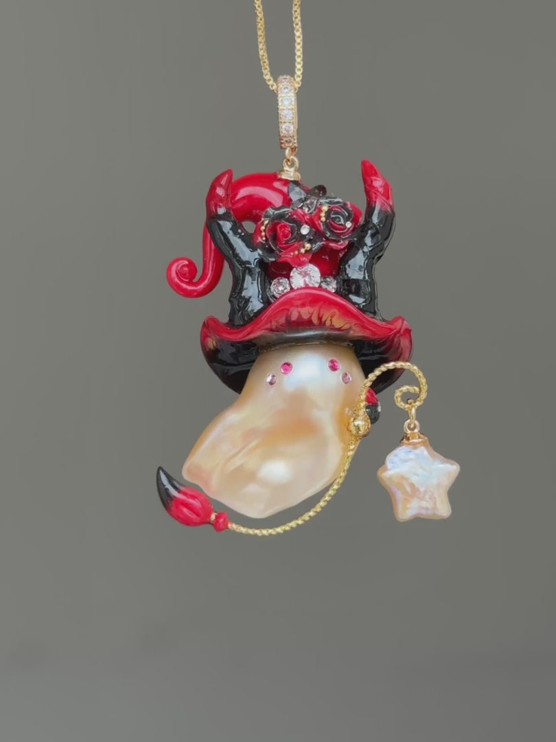 Devil Horn Sprite Baroque Pearl Necklace SKU1179P1520