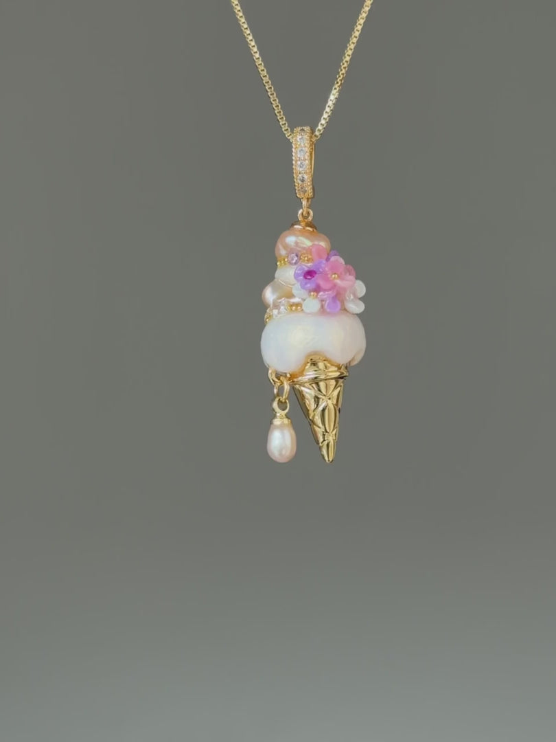 Pink Orchid Scoop Baroque Pearl Necklace SKUCR56