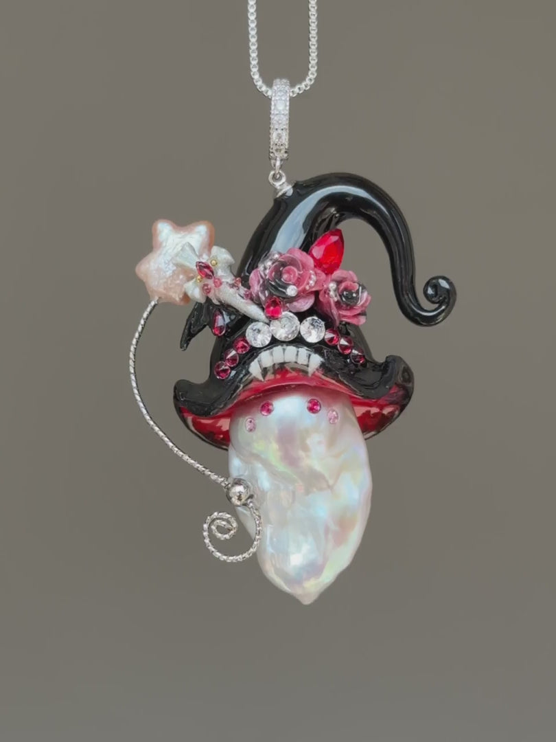 Vampire Fang Dagger Baroque Pearl Necklace SKUE1405