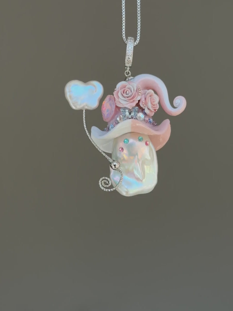 Peach Cream Colorblock Baroque Pearl Necklace SKUE1204