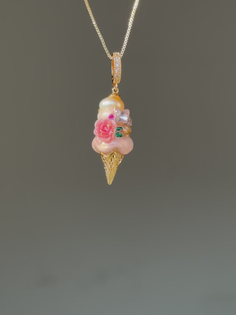 Rose Jewel Scoop Baroque Pearl Necklace SKUCR42