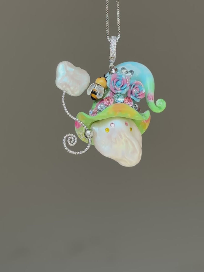 Bumblebee Blossom Sprite Baroque Pearl Necklace SKU1048P1597