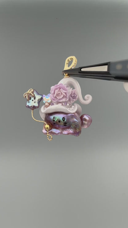 Hat Charms – Hand-Sculpted Mini Hat Pearl Necklace 312P635