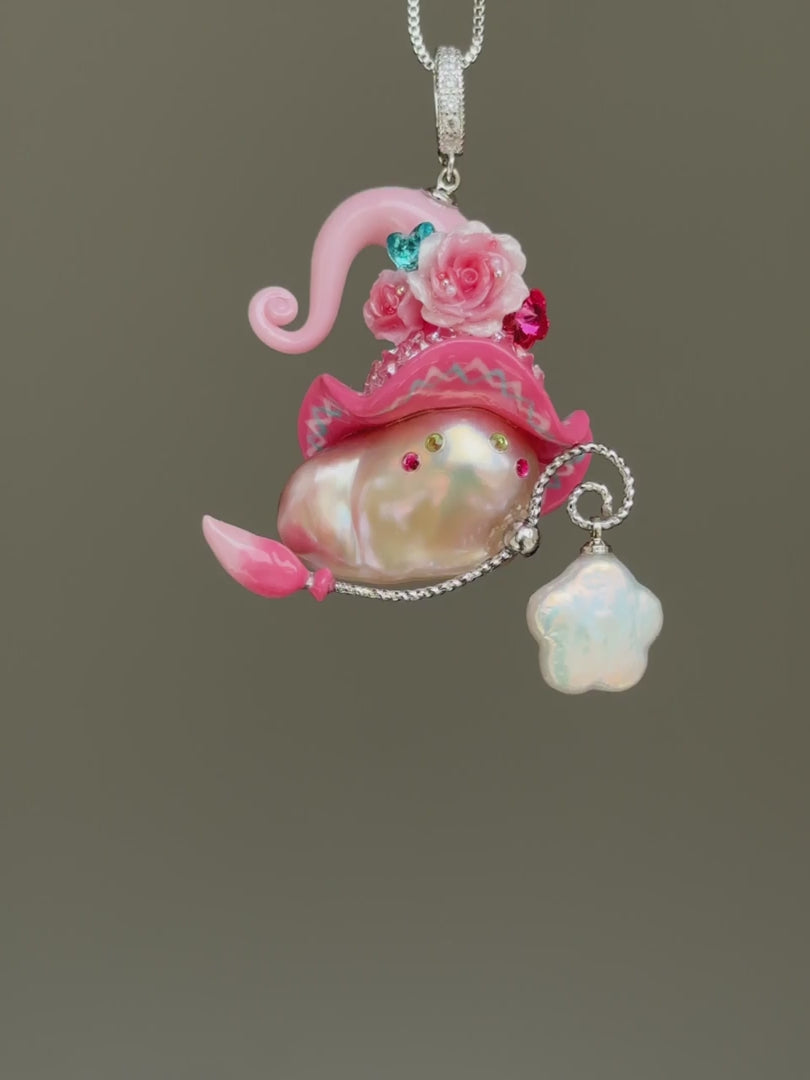 Pink Prism Sprite Baroque Pearl Necklace SKUE167